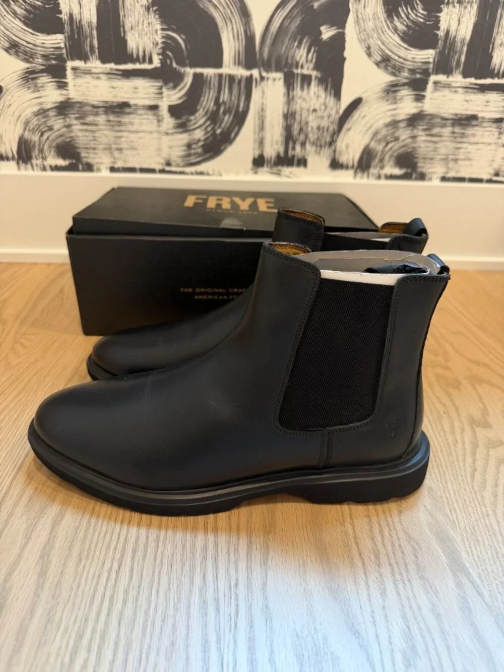 Men's Frye Connor Chelsea Black Leather Boots (Size 10.5 M)